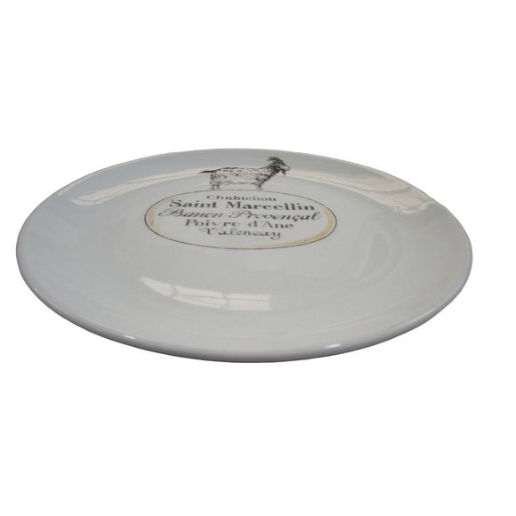 French Country Rustic Goat Cheese Plate Porcelaine D'auteuil Made in France GUC - Picture 4 of 6